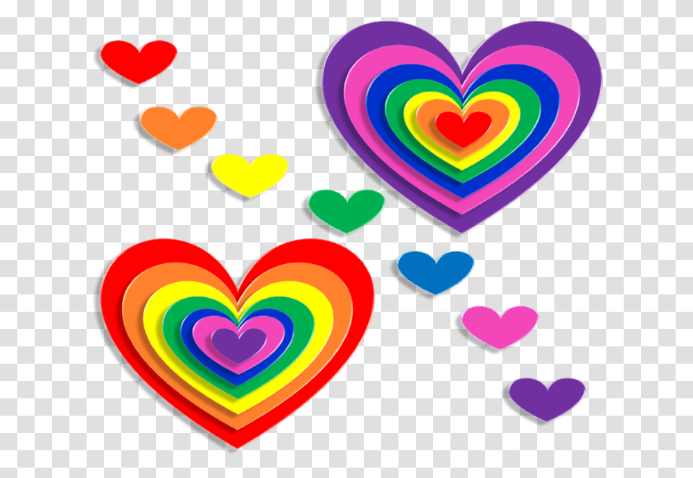 Clipart Background Rainbow Hearts, Dating Transparent Png