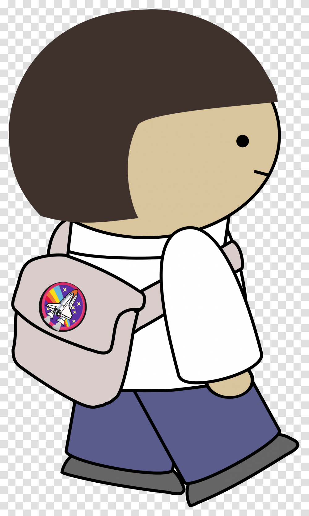 Clipart Backpack Small Backpack Cartoon Character With Backpack, Nurse, Chef, Smelling, Sailor Suit Transparent Png