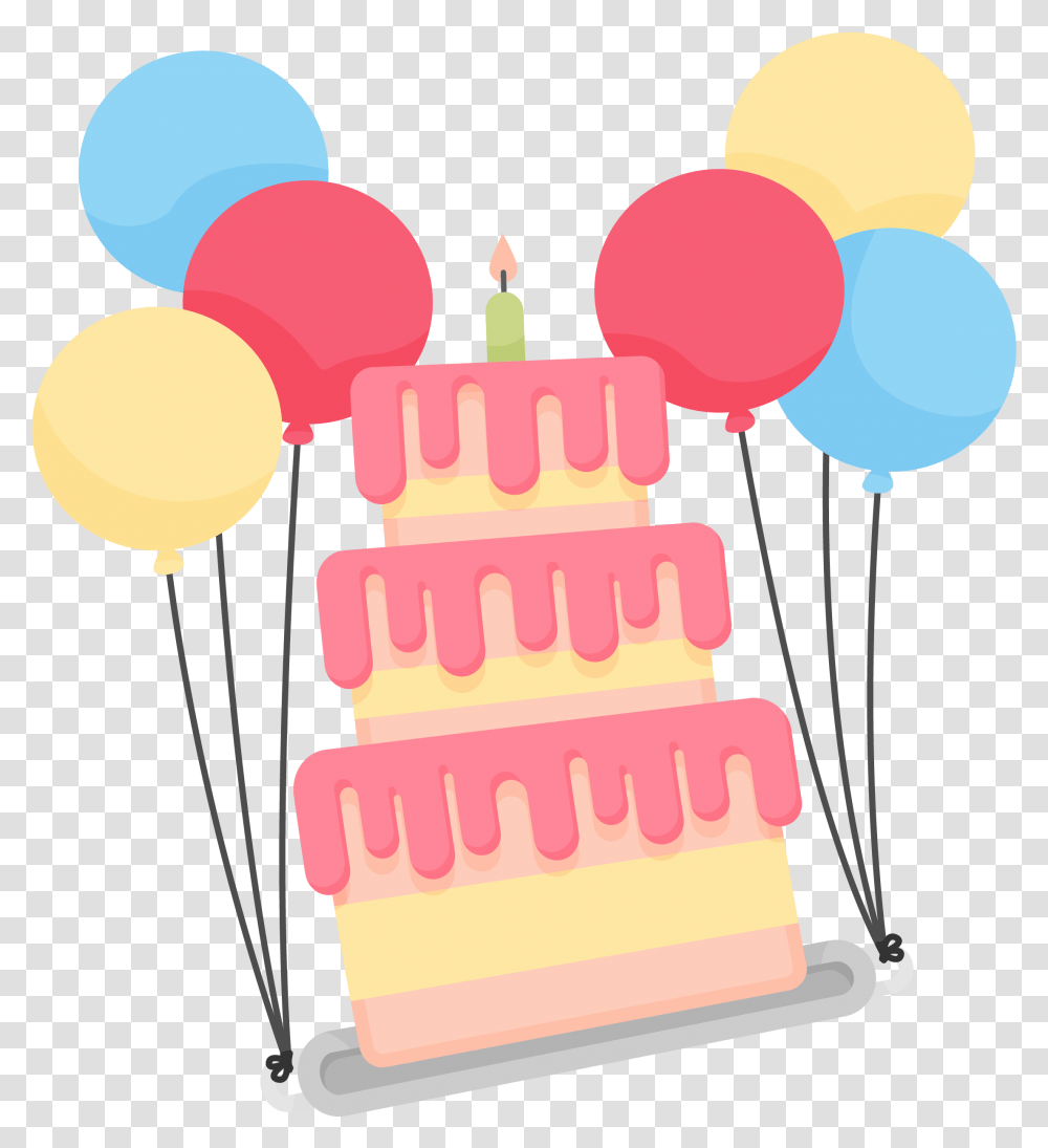 Clipart Balloon Birthday Cake Background Balloons And Cake Clip Art, Dessert, Food, Birthday Party Transparent Png
