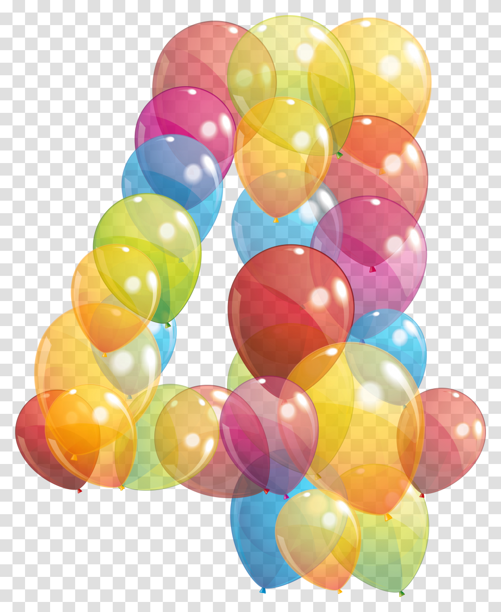 Clipart Balloon Four Number 4 In Balloons Transparent Png