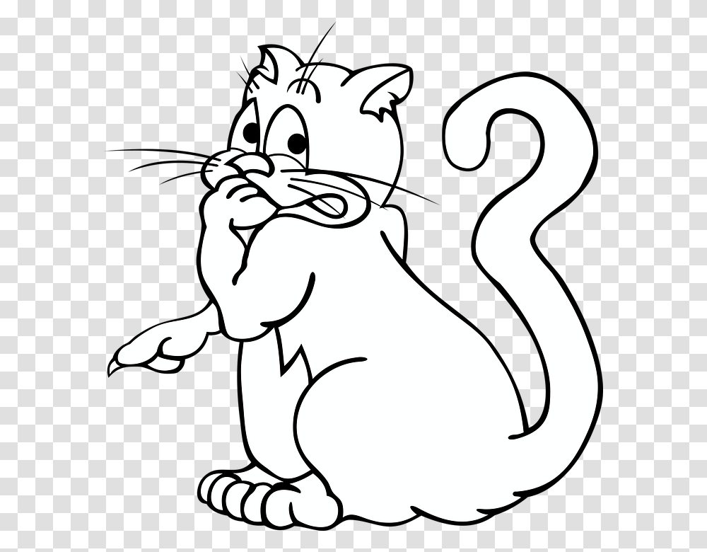 Clipart Baseball Cat Coloring Cat Scared, Mammal, Animal, Rodent, Wildlife Transparent Png