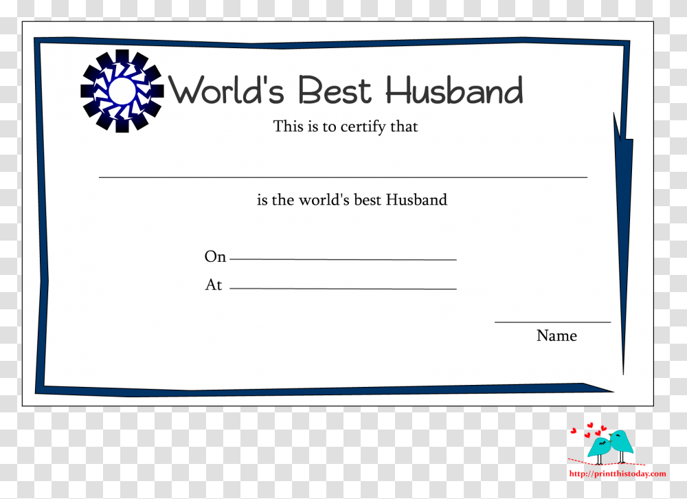 Clipart Best Husband Certificate, Diploma, Document Transparent Png