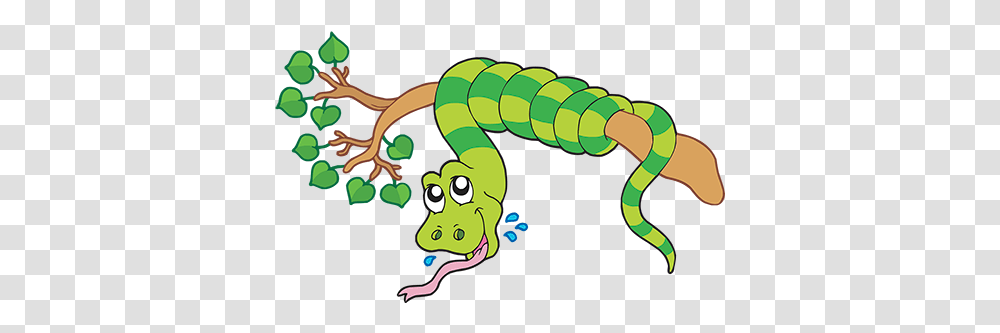 Clipart Big Snake Snakes On The Tree Cartoon, Green, Reptile, Animal, Outdoors Transparent Png
