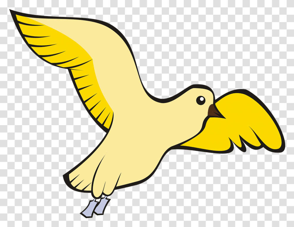Clipart Bird Buzzard Yellow Pigeon Line Art Bird, Animal, Flying, Duck, Beak Transparent Png