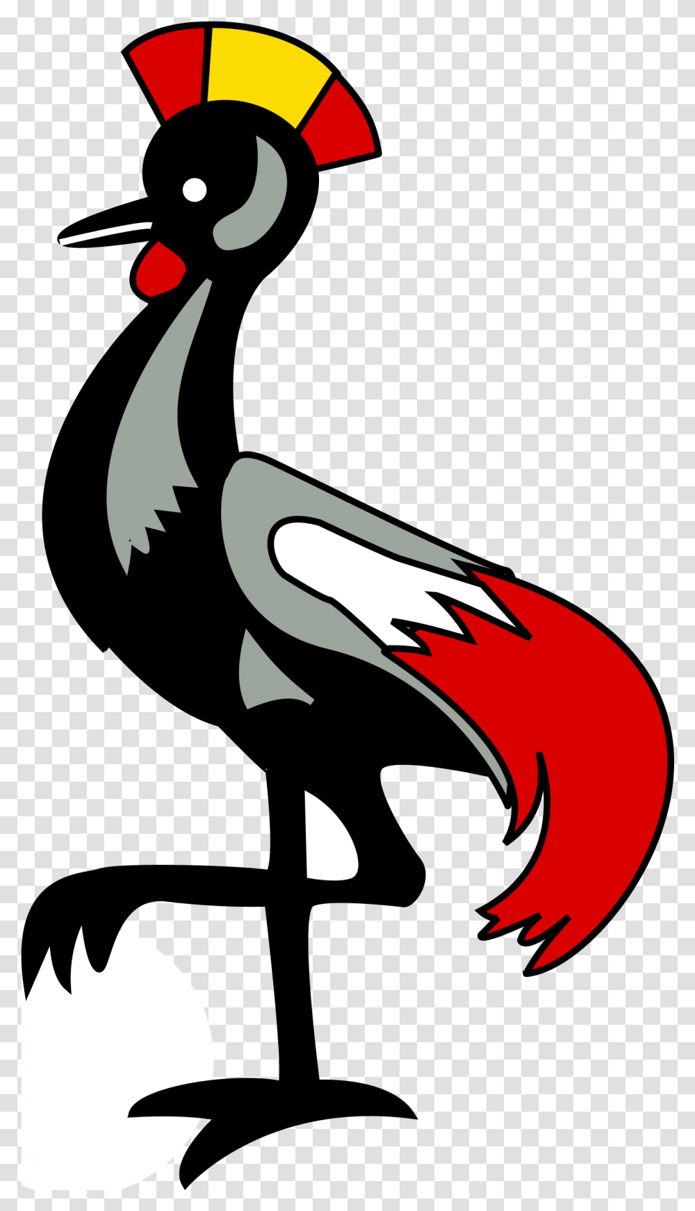Clipart Bird Cranes Free Crested Crane Uganda Flag, Dragon, Symbol, Graphics, Logo Transparent Png