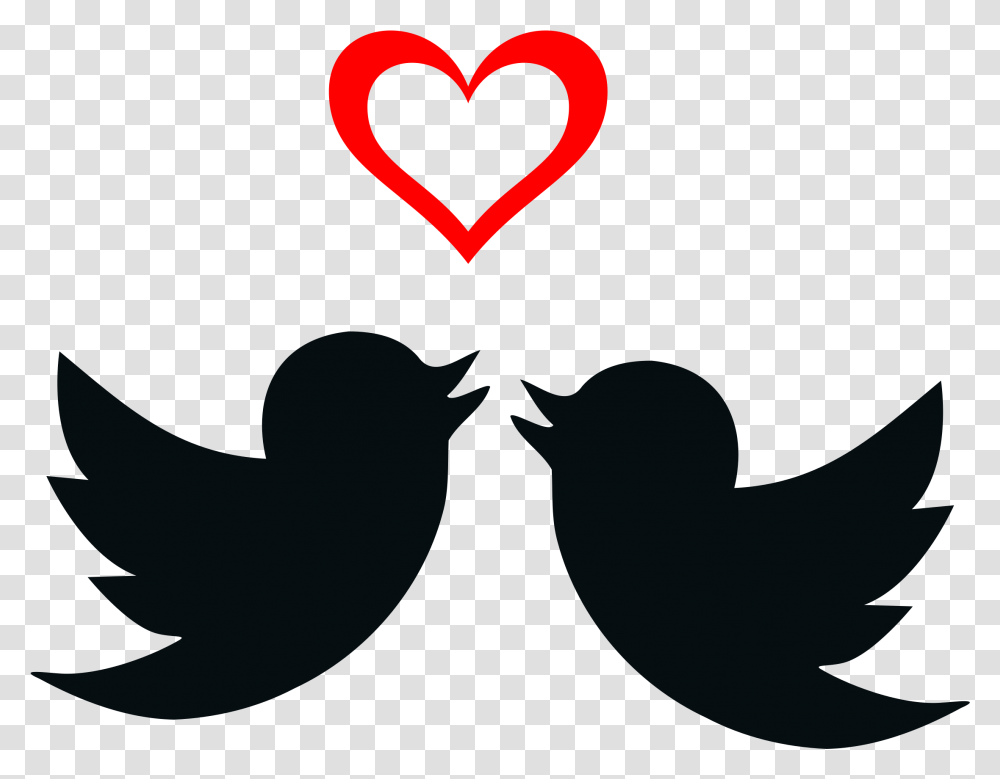 Clipart Bird Heart Blue Hugging A Clip Love Birds Clip Art, Mustache, Text, Stencil Transparent Png