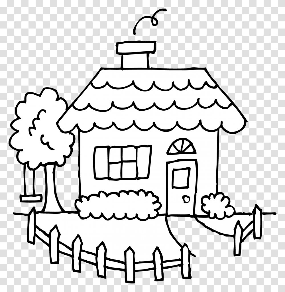 Clipart Black And White House House Black And White, Housing, Building, Cross, Symbol Transparent Png