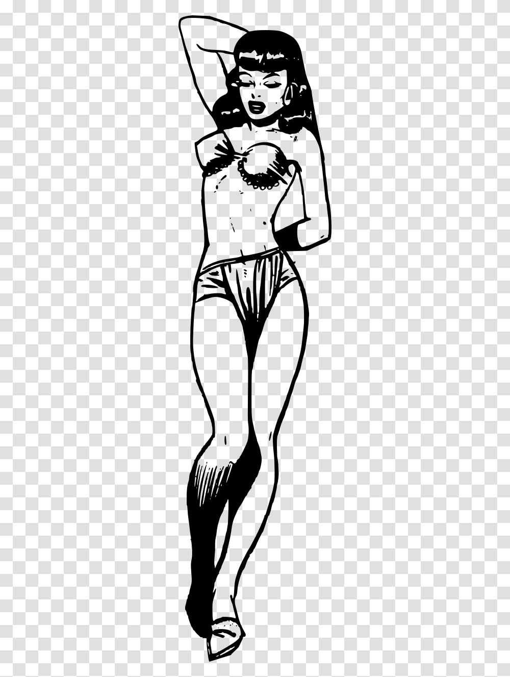 Clipart Black And White Pin Up Girl, Gray, World Of Warcraft Transparent Png