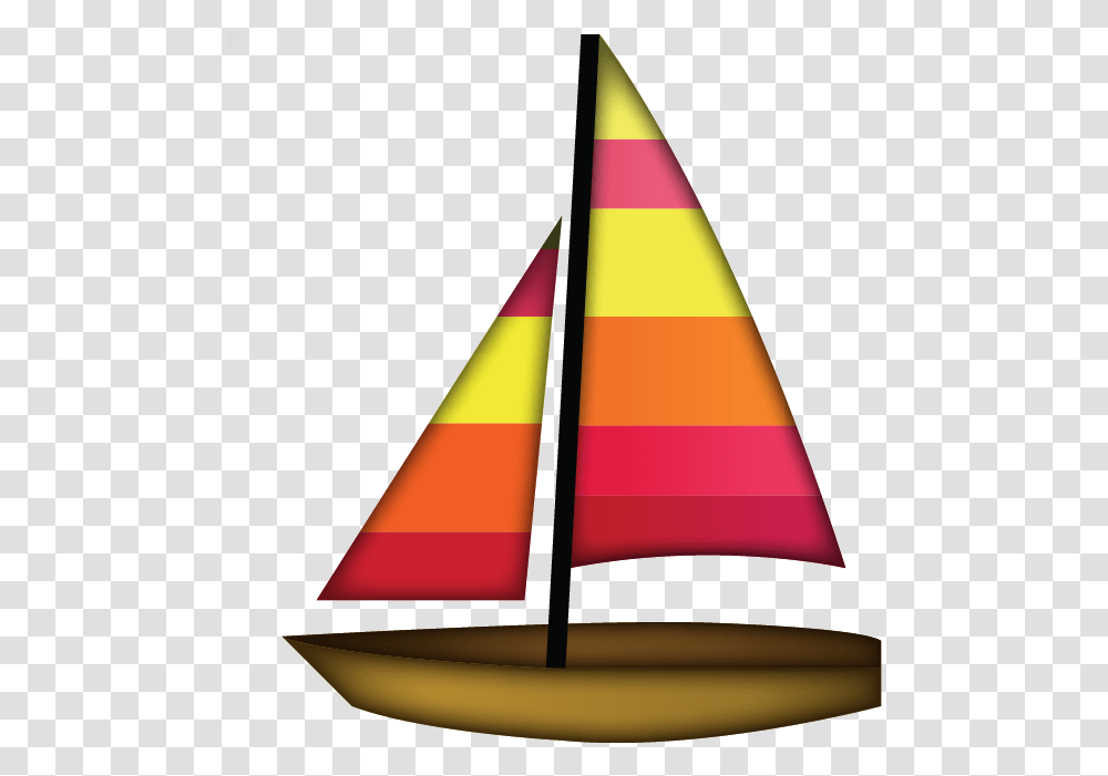 Clipart Boat Clear Background Sailboat Emoji, Cone, Triangle, Vehicle, Transportation Transparent Png
