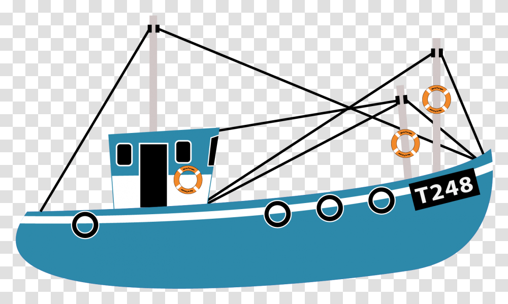 Clipart Boat Fishing Trawler Barco Animado, Vehicle, Transportation, Rowboat, Watercraft Transparent Png