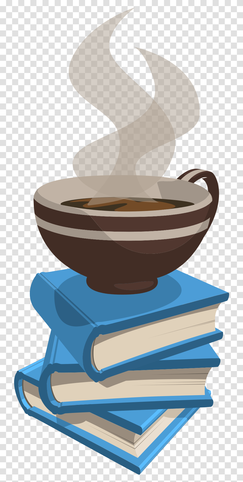 Clipart Book Vector Books And Coffee Cup, Bowl, Beverage, Drink, Rock Transparent Png