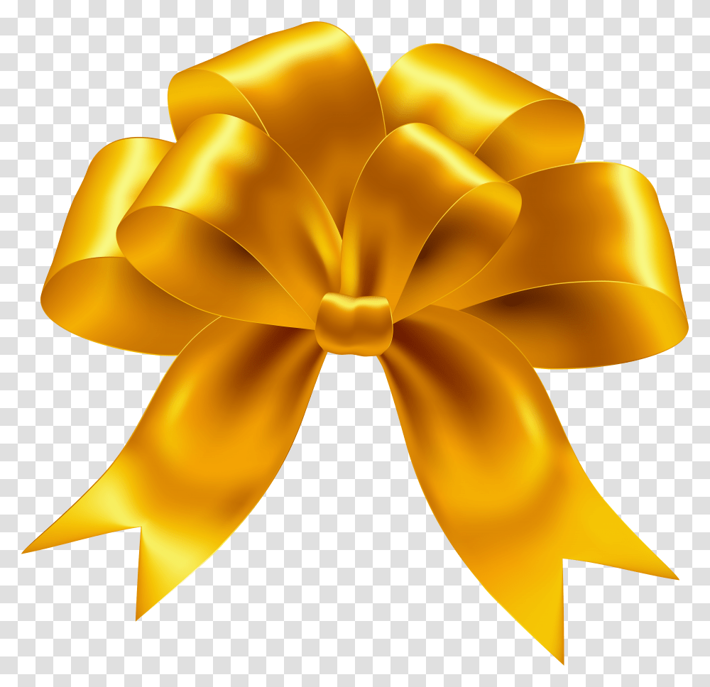 Clipart Bow Yellow Ribbon Gold Transparent Png