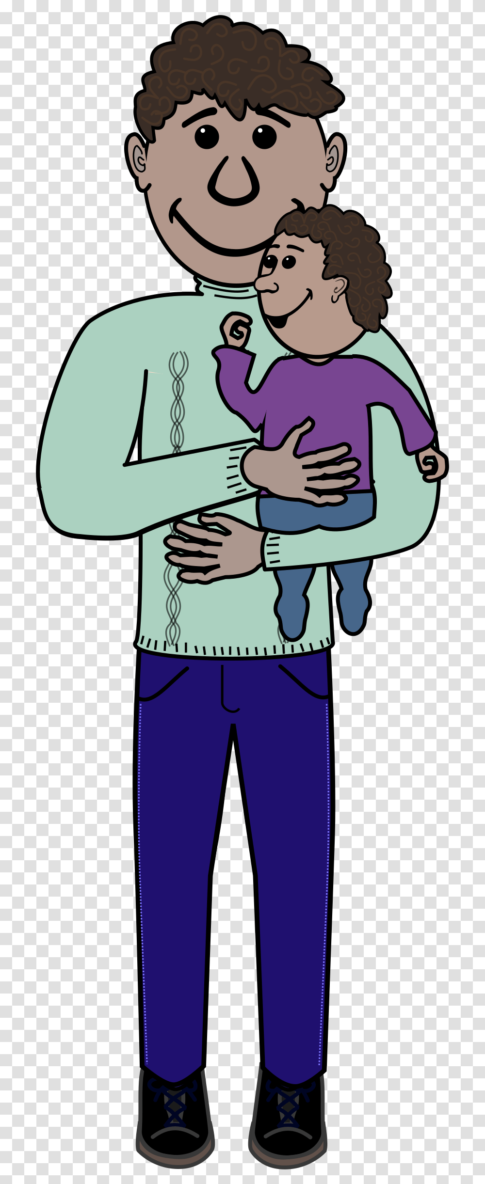 Clipart Boy Dad Child, Hug, Person, Human Transparent Png