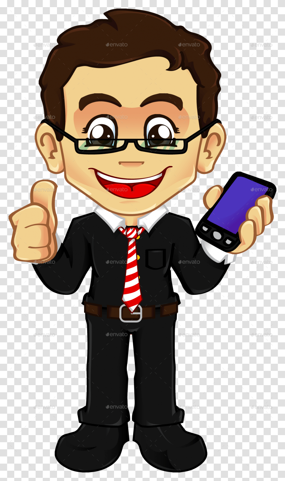 Clipart Boy Phone Boy Face With Glasses Clipart, Tie, Accessories, Accessory, Person Transparent Png