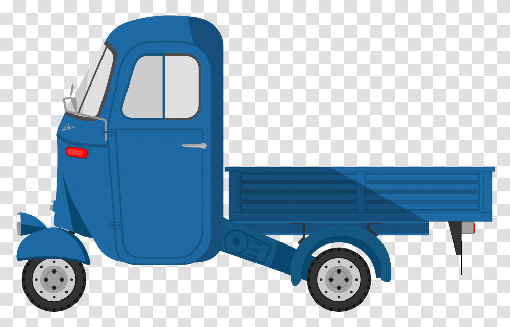 Clipart Cars Blue Free For Piaggio Ape Clipart, Truck, Vehicle, Transportation, Pickup Truck Transparent Png