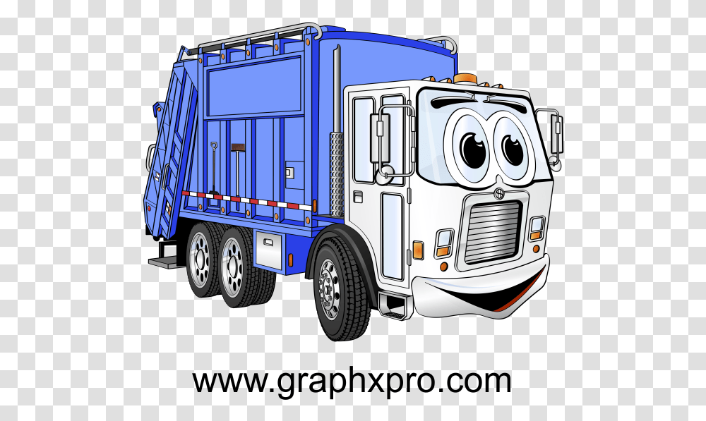 Clipart Cartoon Garbage Truck, Vehicle, Transportation, Trailer Truck, Fire Truck Transparent Png