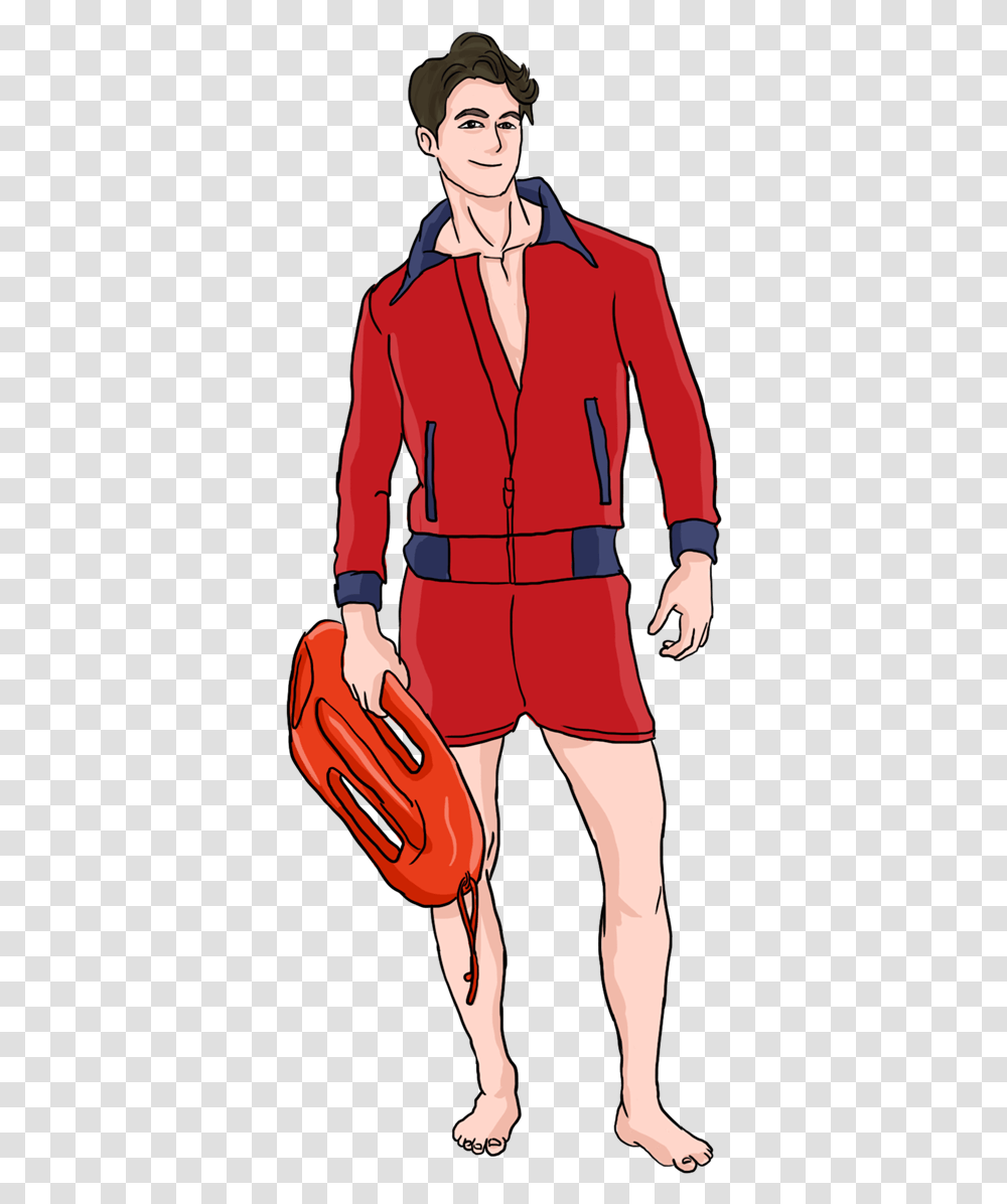 Clipart Cartoon Lifeguard, Person, Coat, Jacket Transparent Png