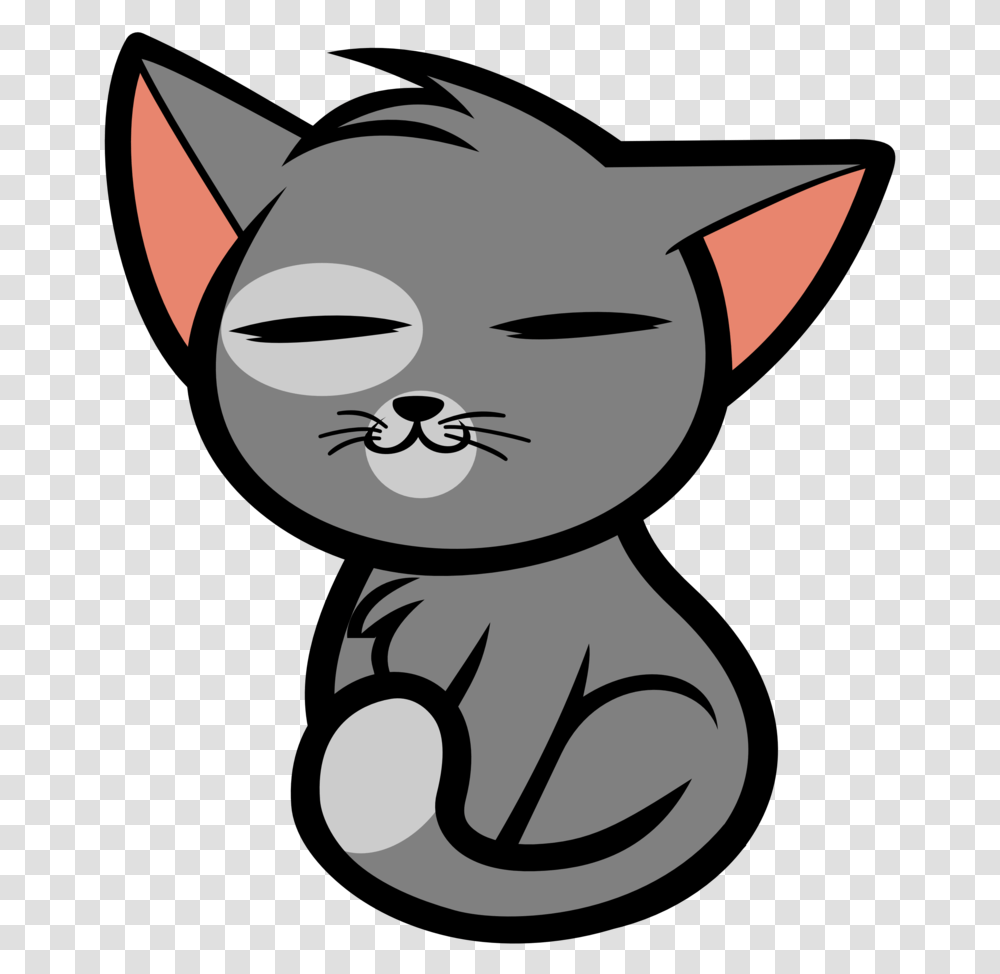 Clipart Cats Vector Cute Cat Cute Cat Cartoon, Label, Stencil Transparent Png