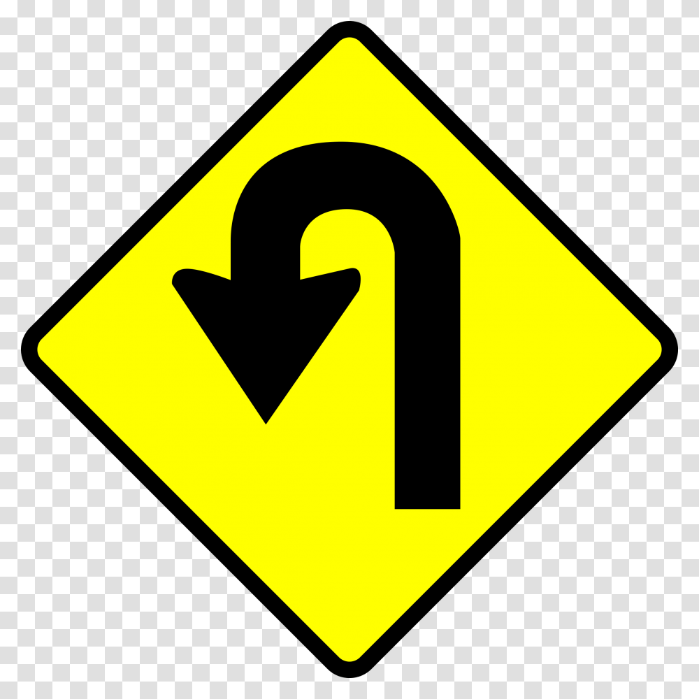 Clipart Caution U Turn U Turn Sign Clipart, Road Sign, Stopsign Transparent Png