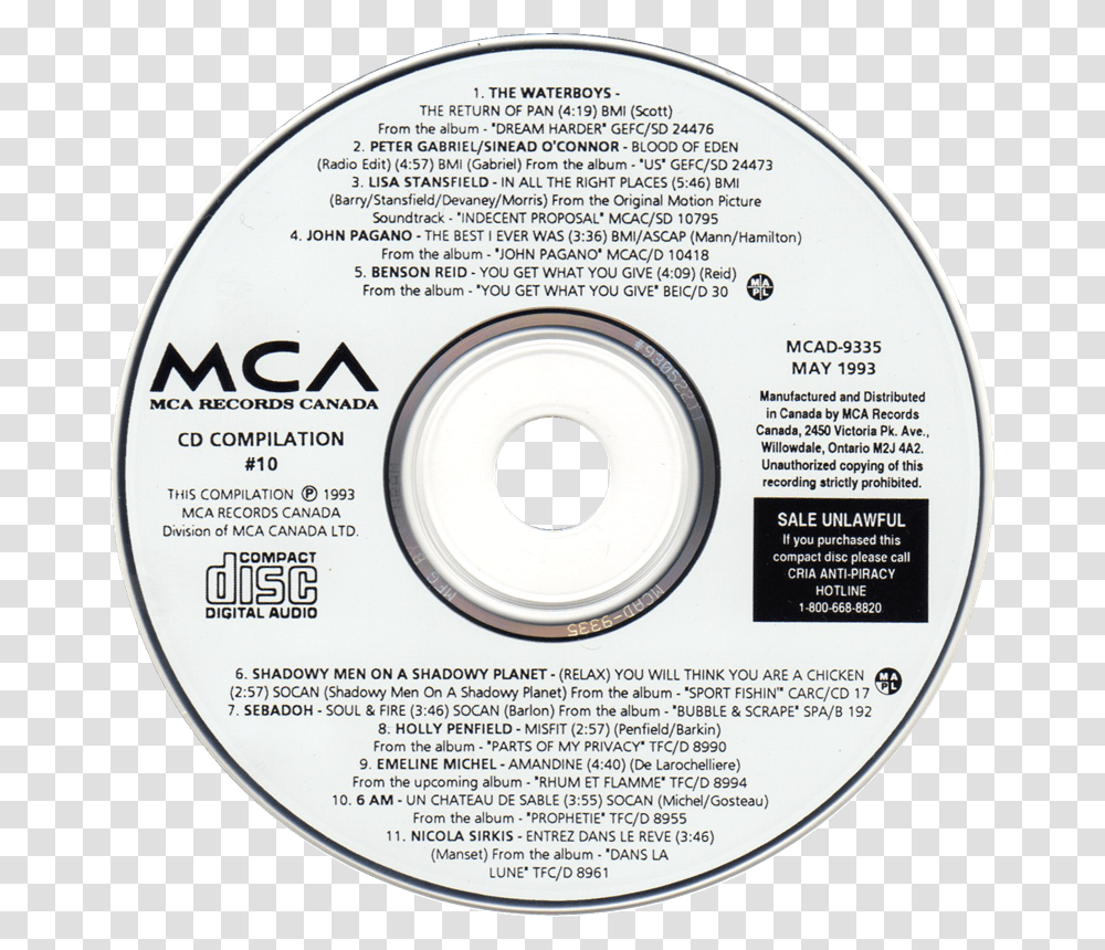 Clipart Cds For Sale Label Cd Mca Records, Disk, Dvd Transparent Png