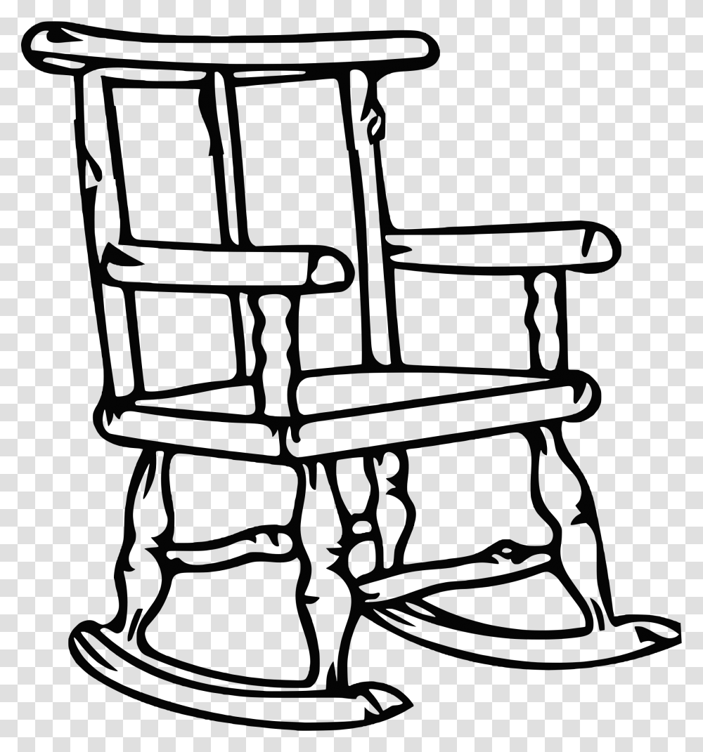 Clipart Chair Outline Rocking Chair Clipart Black And White, Furniture, Piano, Leisure Activities, Musical Instrument Transparent Png