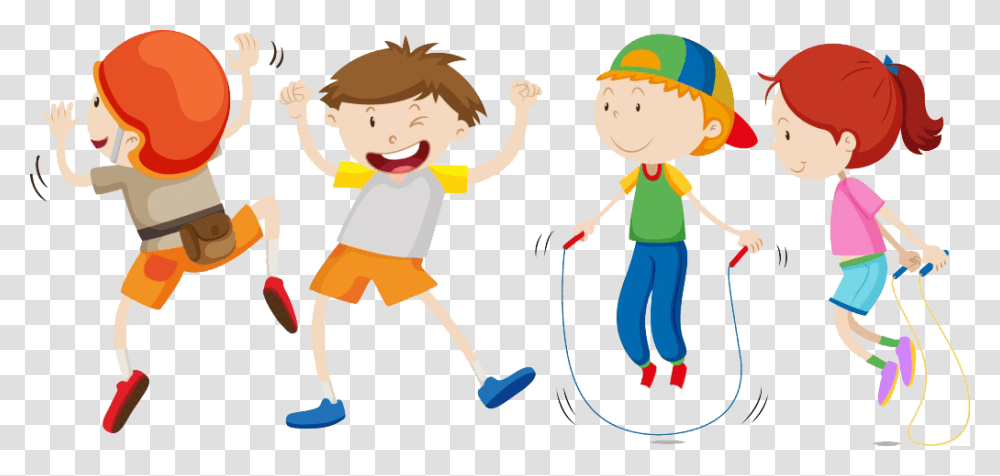 Clipart Children Jumping Rope Different Movement, Person, Female, Girl, People Transparent Png