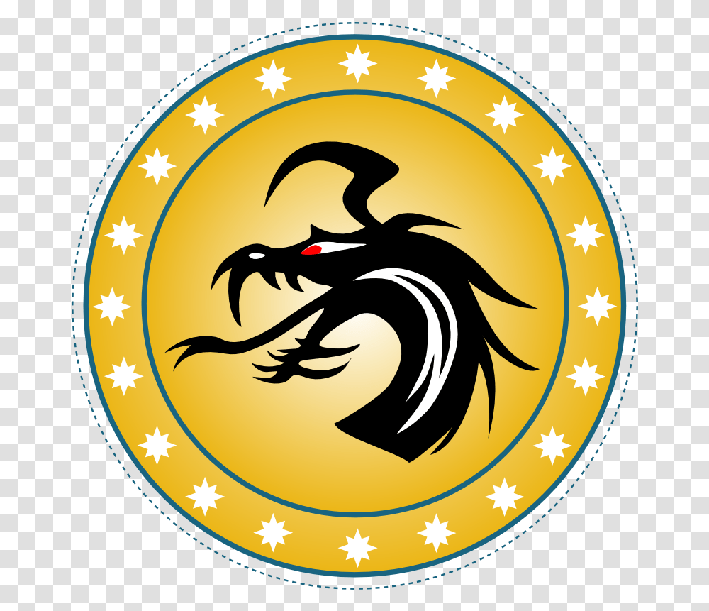 Clipart Chip Dragon Gold Round Dragon Icon Shower Circle Dragon Logo, Symbol, Text Transparent Png