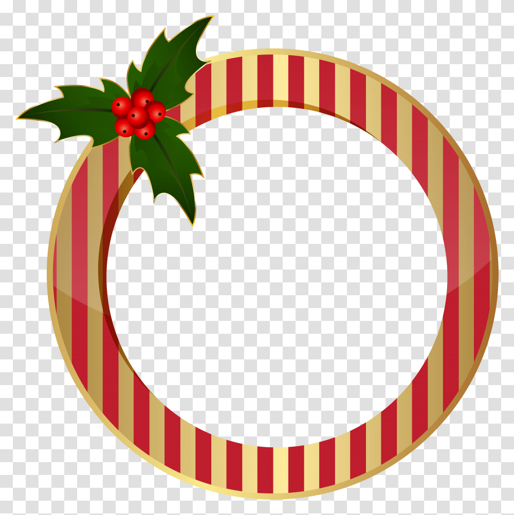 Clipart Christmas Round Frame, Plant, Food, Hoop, Produce Transparent Png