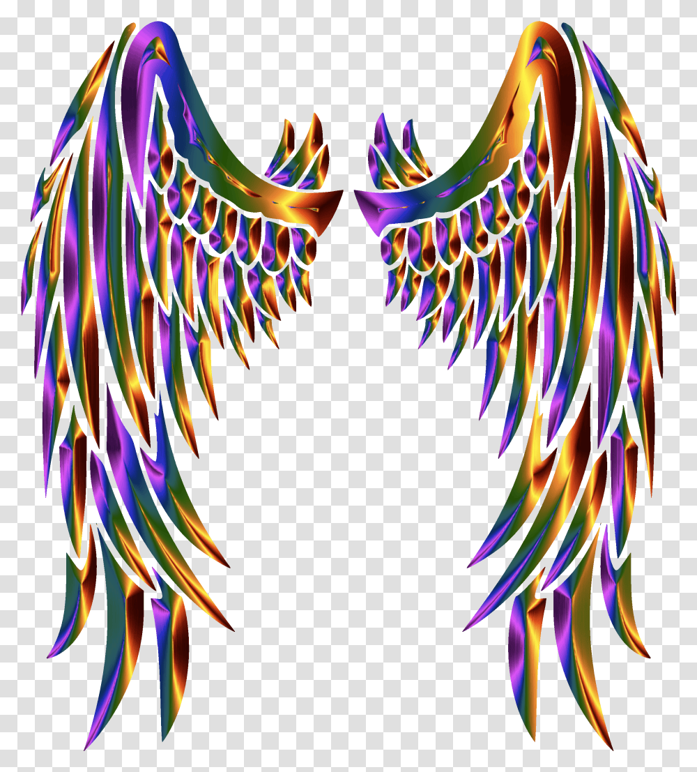 Clipart Chromatic Angel Wings Within Angel Wings Clipart Angel Wings Design, Ornament, Pattern, Fractal Transparent Png