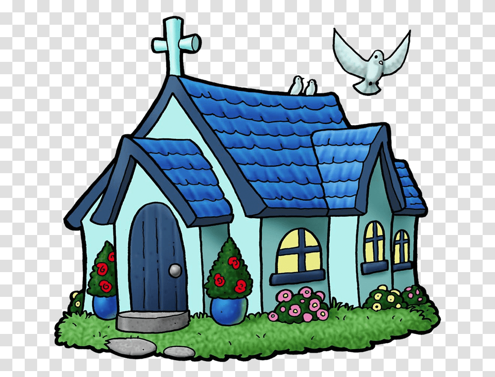 Clipart Church Country Church Church Cartoon, Tree, Plant, Neighborhood, Building Transparent Png