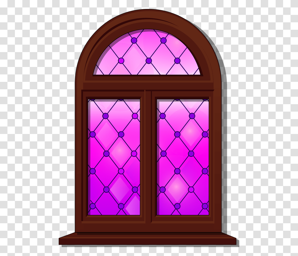 Clipart Church Stained Glass Pink Castle Window Clipart, Door, Picture Window Transparent Png