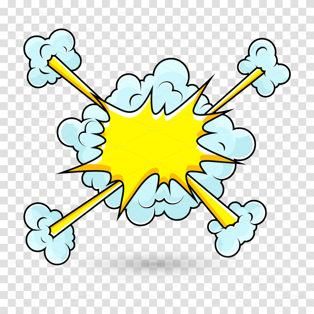 Clipart Clouds Explosion Cartoon Smoke Cloud Yellow, Network, Sphere, Juggling, Graphics Transparent Png