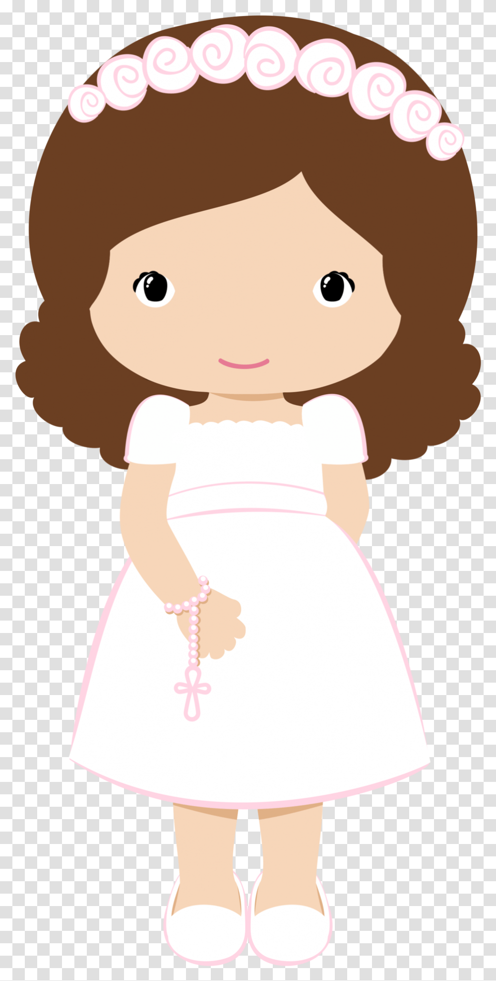 Clipart Communion Girl Wave Hair 3 Image First Communion Girl, Doll Transparent Png