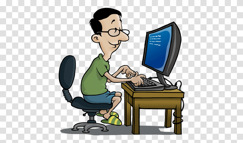 Clipart Computer Operator, Furniture, Chair, Person, Sitting Transparent Png