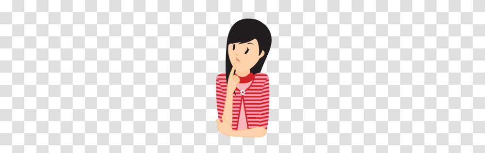 Clipart Confused Girl Free Download Clip Art, Sleeve, Female, Person Transparent Png