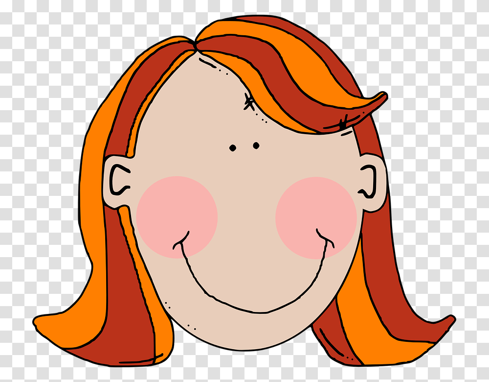 Clipart Cute Teen Girl Face, Head, Mouth, Teeth, Jaw Transparent Png