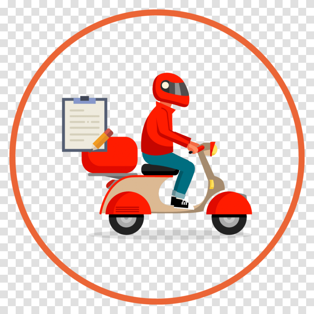 Clipart Delivery Car Clip Art, Scooter, Vehicle, Transportation, Person Transparent Png