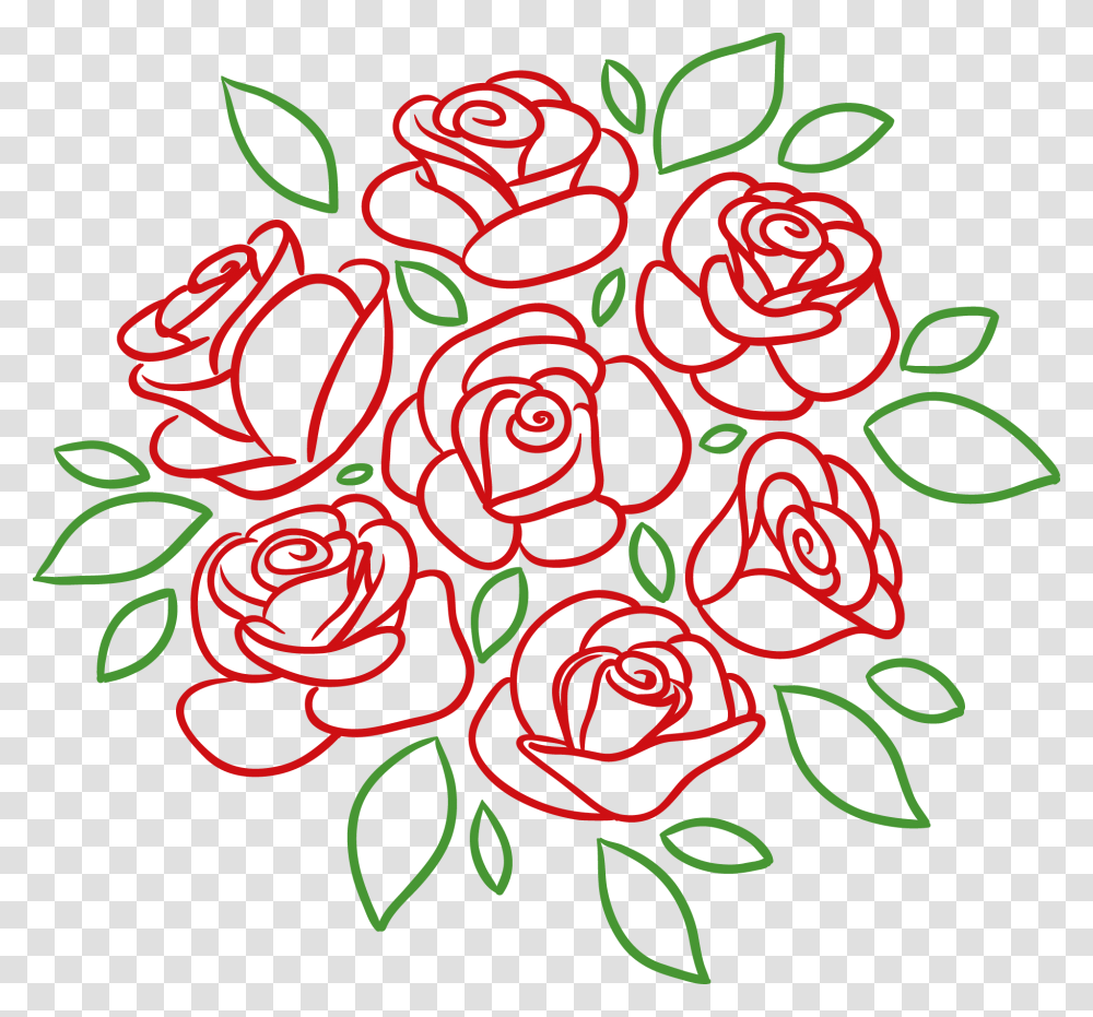Clipart Design Drawing Of A Bouquet Of Roses, Pattern, Embroidery, Dynamite, Bomb Transparent Png