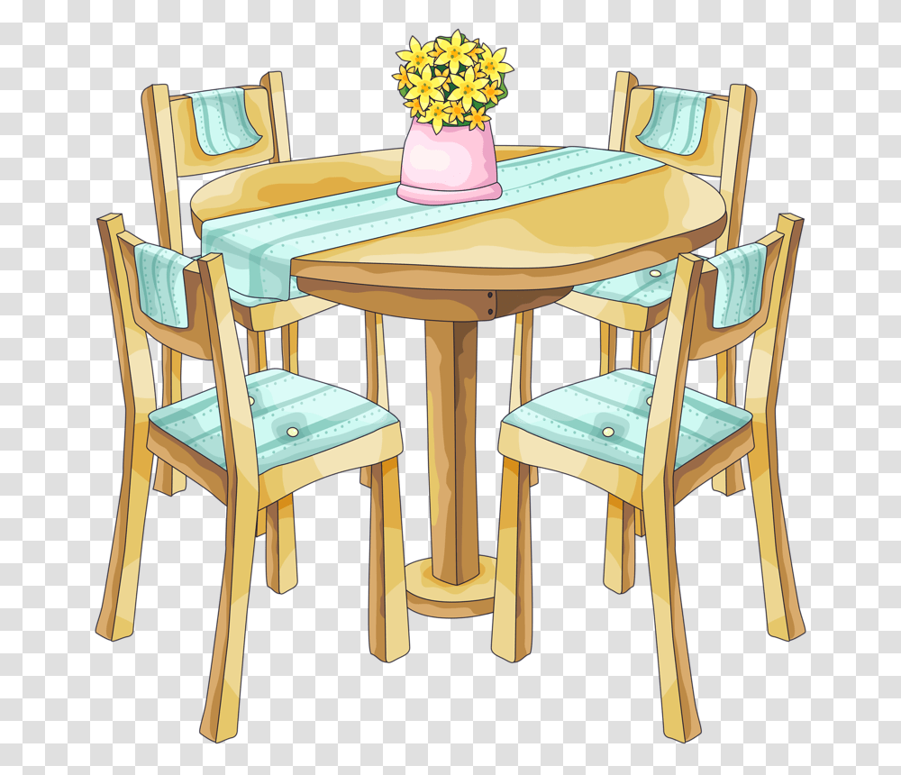 Clipart Dining Table Bg203 1 Clip Art Doll Houses And Dining Room Clipart, Furniture, Chair, Desk, Tabletop Transparent Png