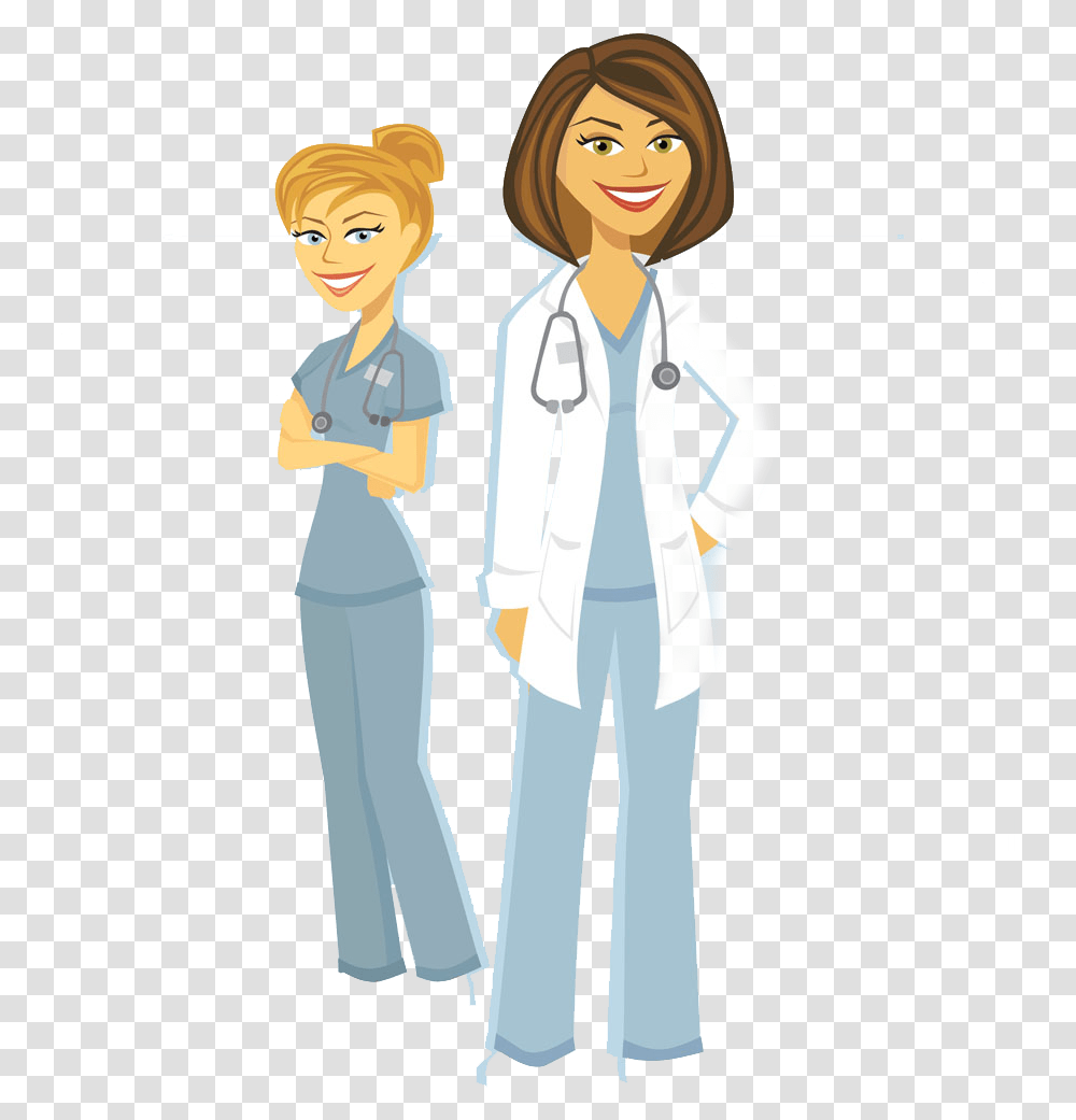 Clipart Doctor White Coat Doctors Female Cartoon, Person, Human, Apparel Transparent Png