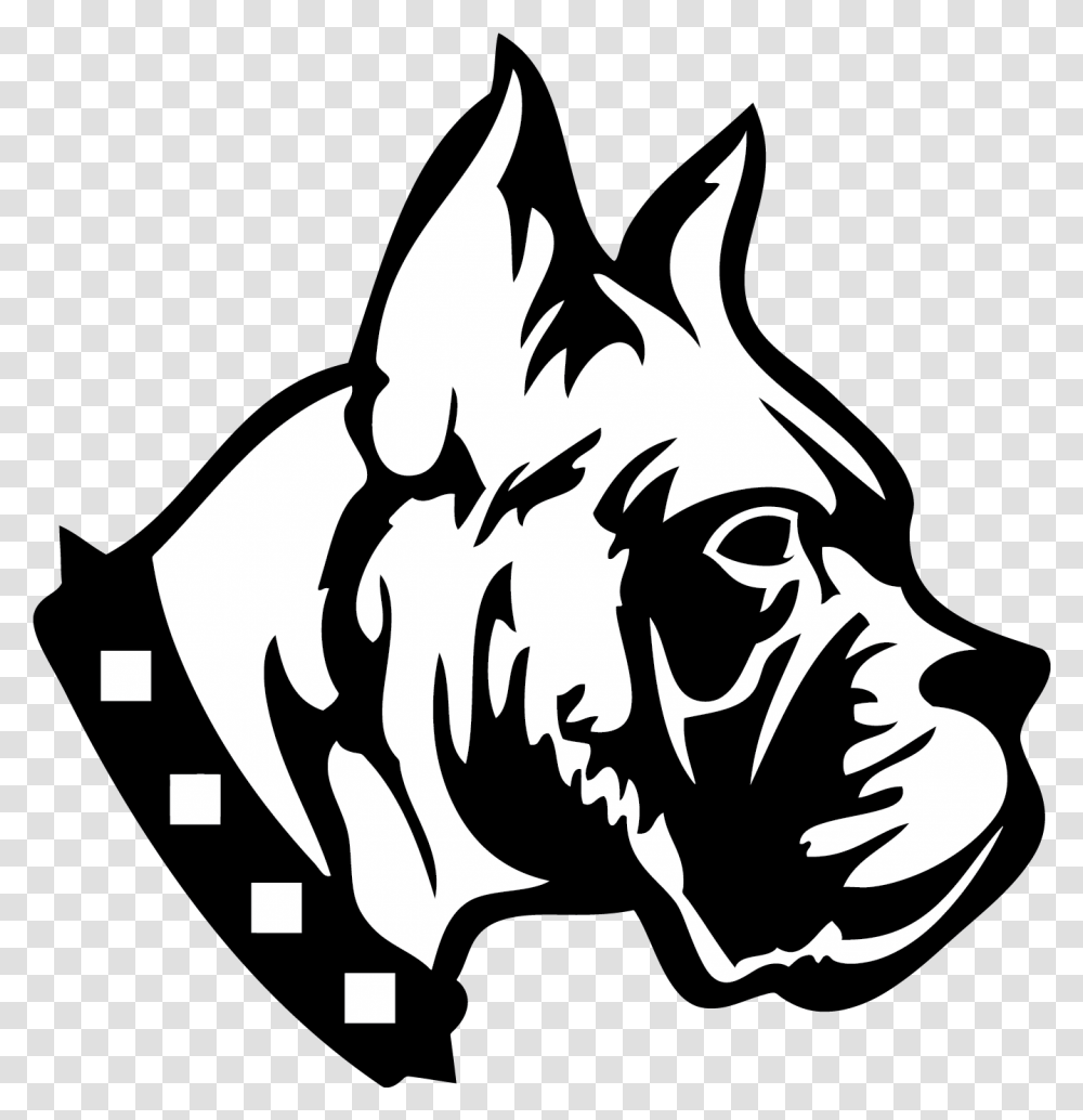 Clipart Dogs Logo Boxer Dog Black And White Logo, Stencil Transparent Png