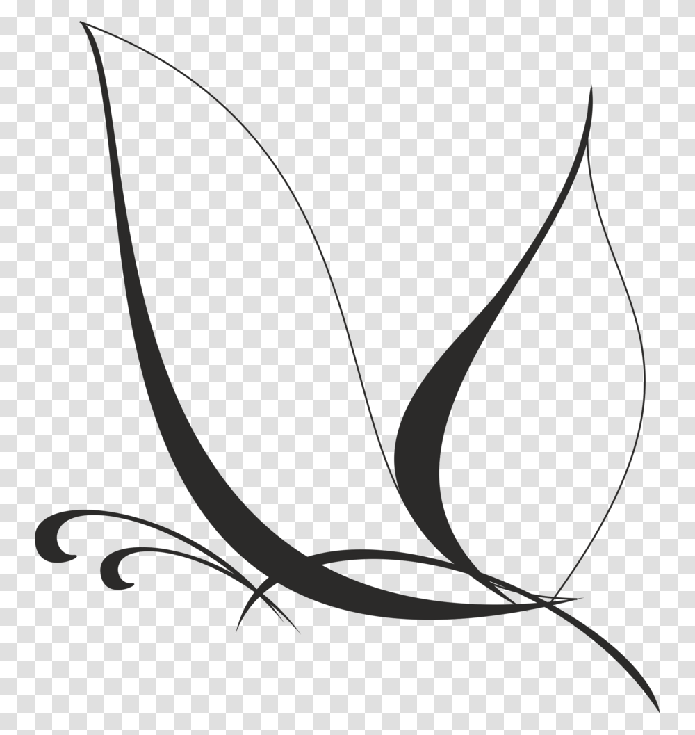 Clipart Downloader Black And White Butterfly Vector, Bow, Plant Transparent Png