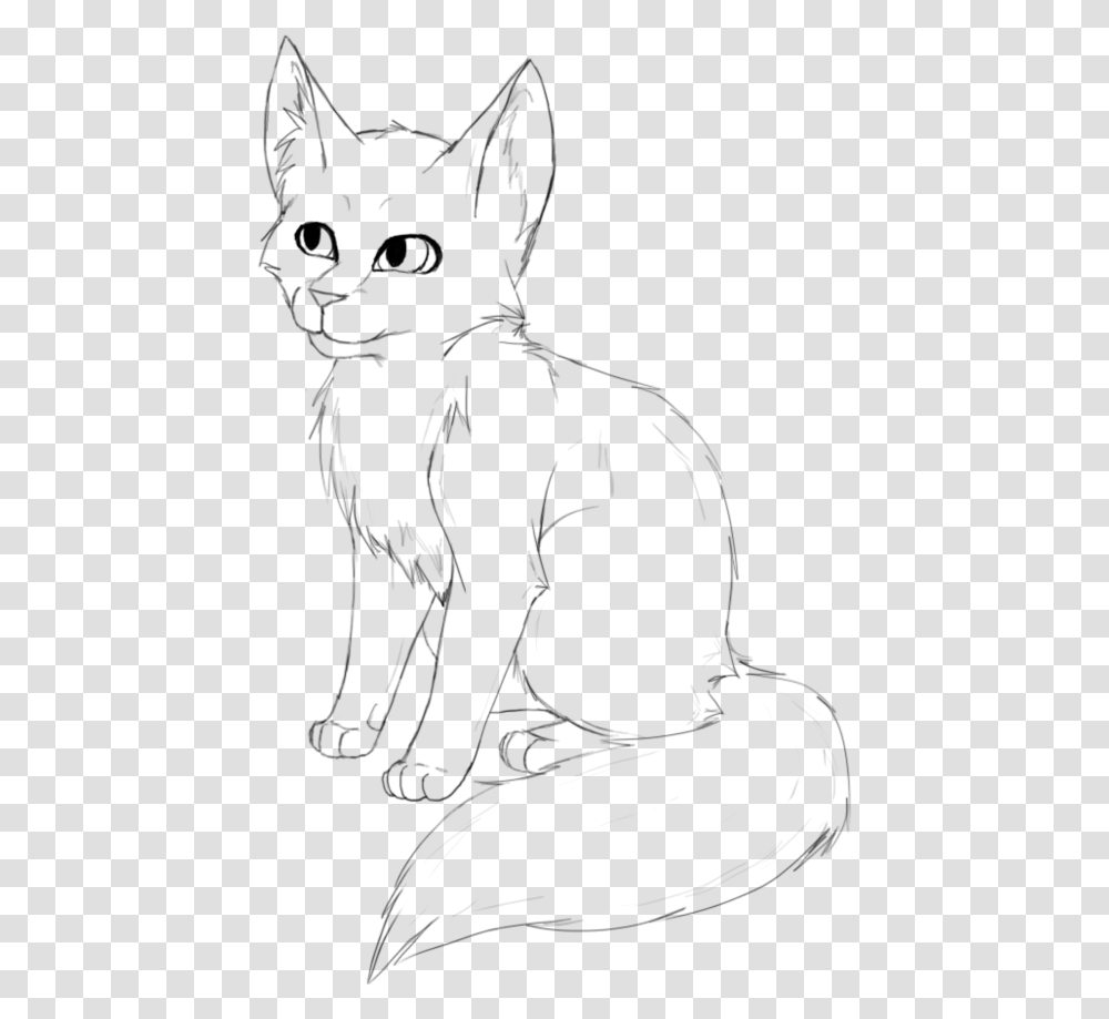 Clipart Drawings Side View Of Cat Sitting Line Art, Gray, World Of Warcraft Transparent Png