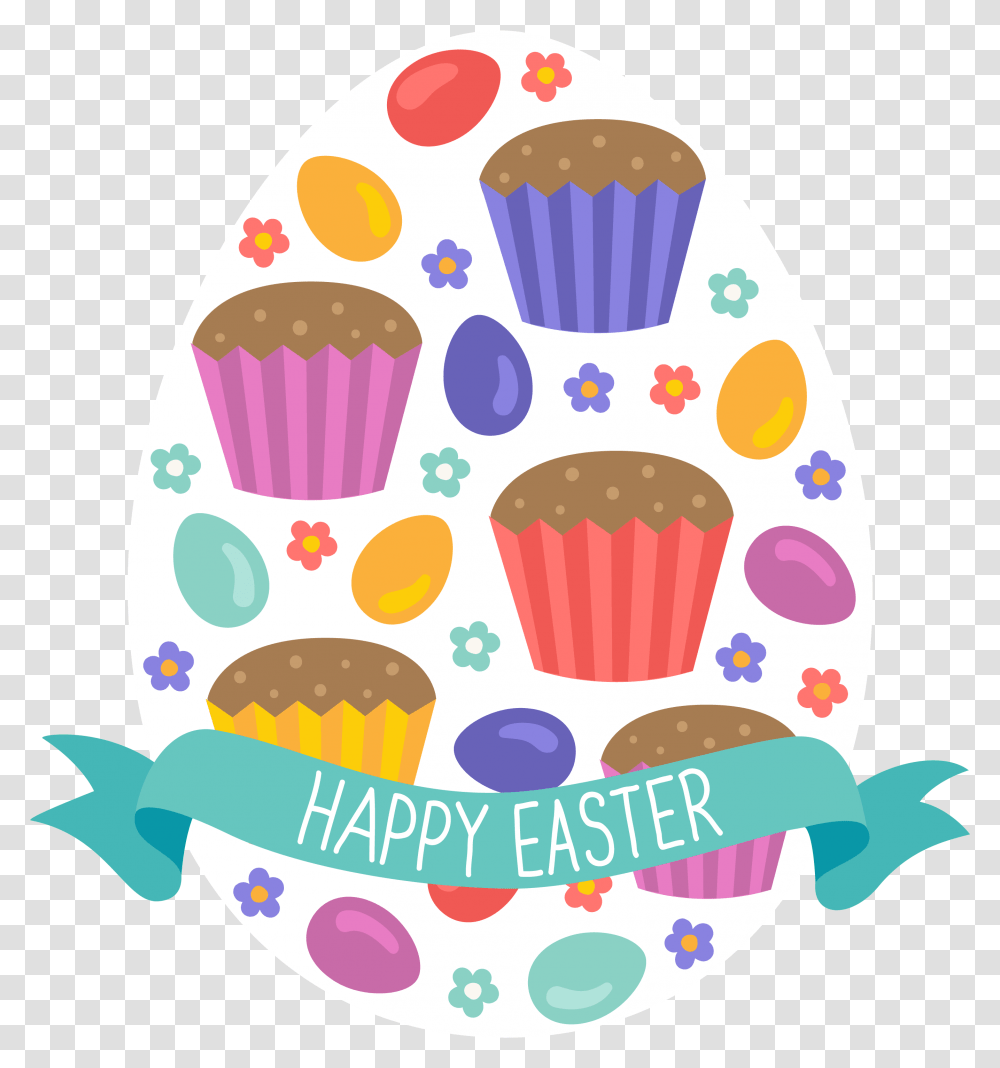Clipart Easter Baking Happy Easter Baking Clipart, Cupcake, Cream, Dessert, Food Transparent Png