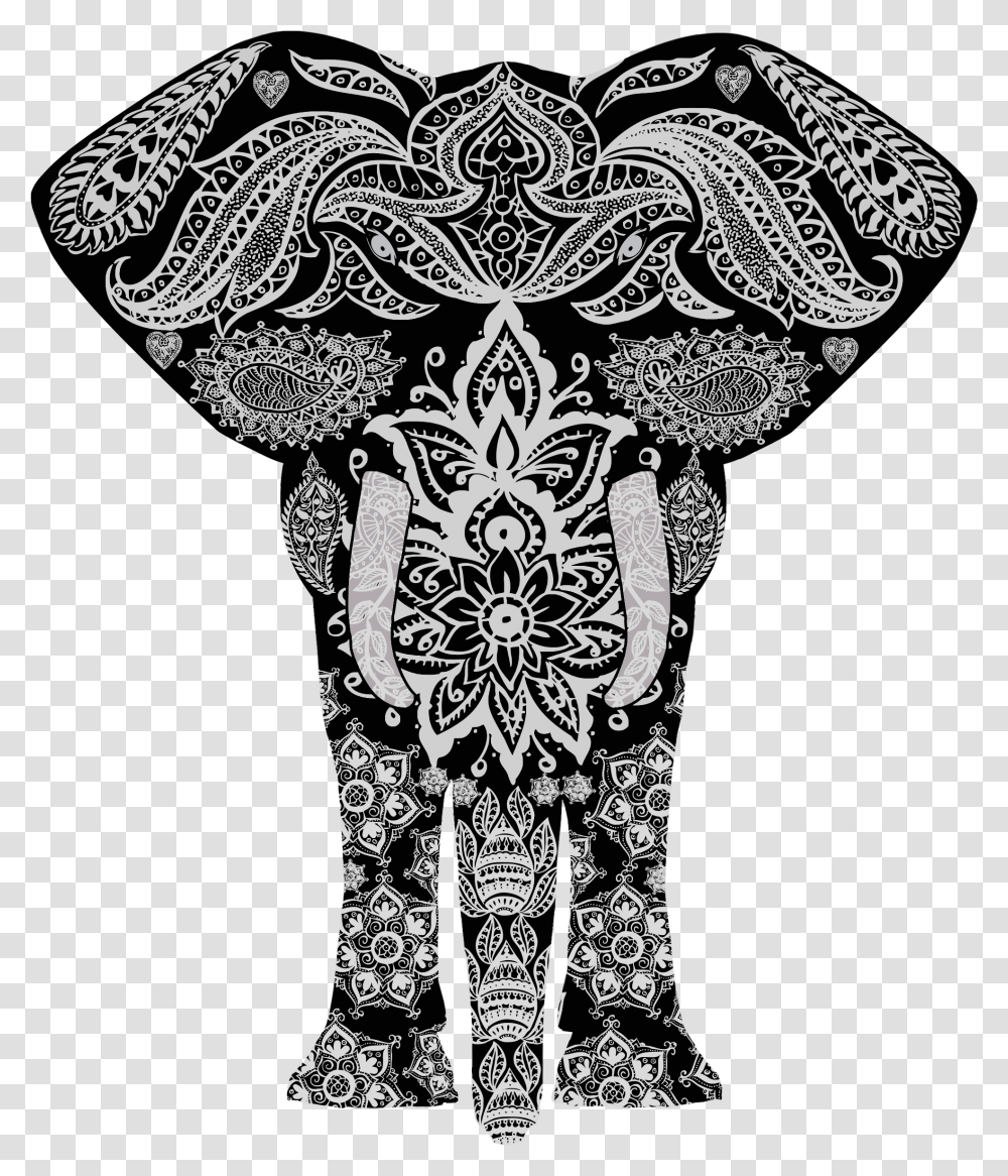 Clipart Elephant Floral Elephant Pattern, Lace, Floral Design Transparent Png
