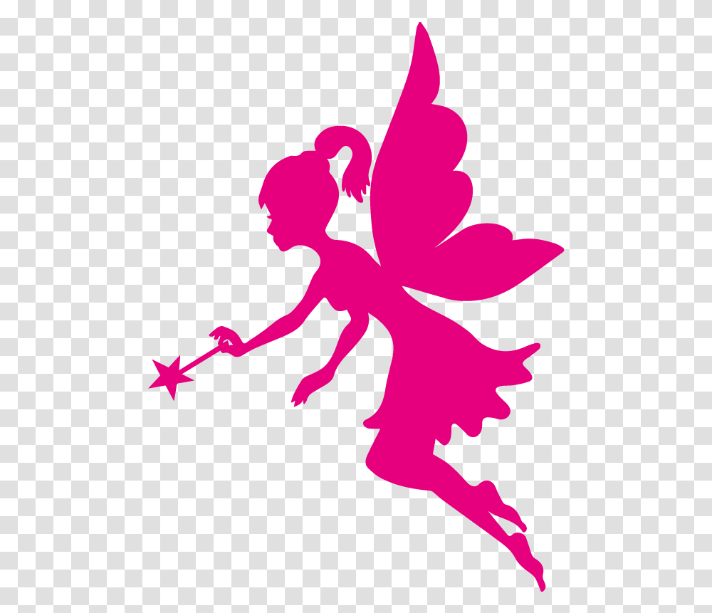 Clipart Fairy Vector Pink Fairy Silhouette, Leaf, Plant, Cupid, Person Transparent Png