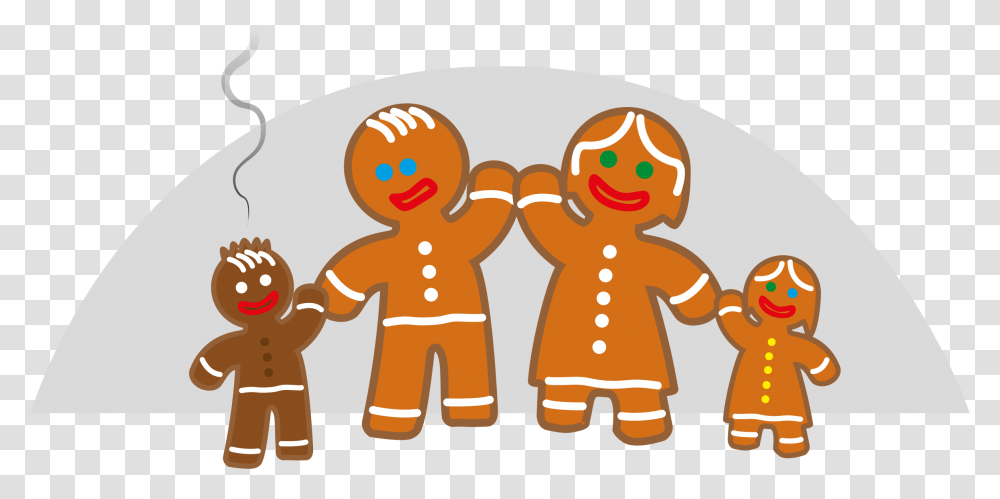 Clipart Family 5 Image Gingerbread Family Clipart, Cookie, Food, Biscuit Transparent Png