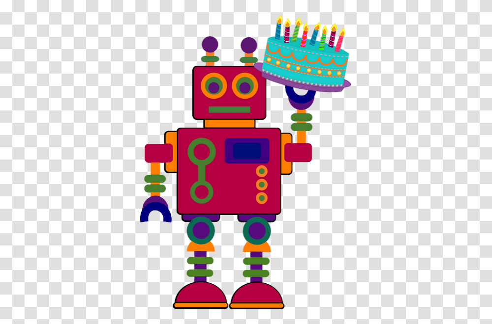 Clipart Feliz Color, Robot, Birthday Cake, Dessert, Food Transparent Png