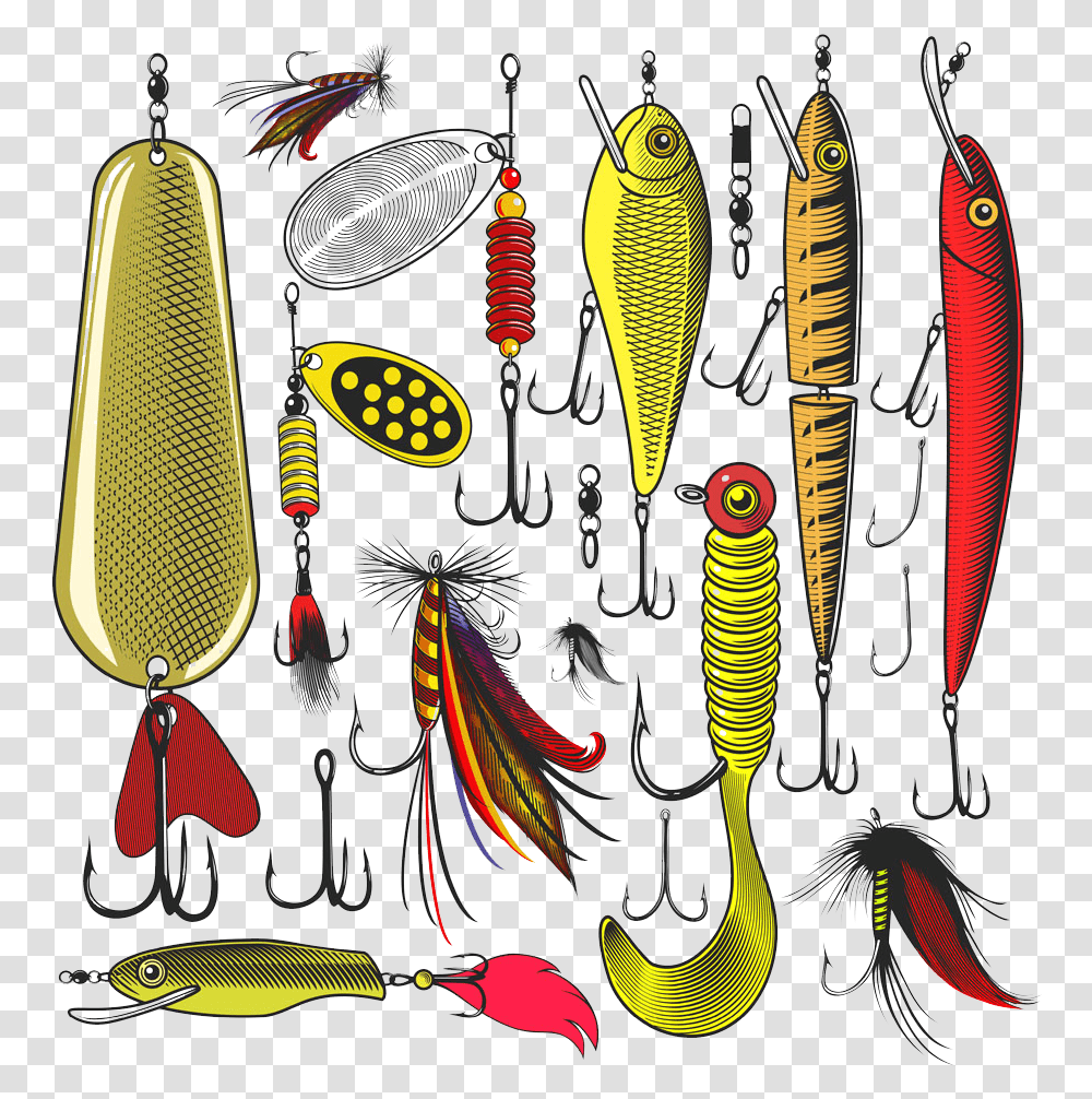 Clipart Fish Lure Clip Library Fishing Lure Cartoon Bass Fishing Lures, Tennis Racket, Bait, Animal, Plant Transparent Png