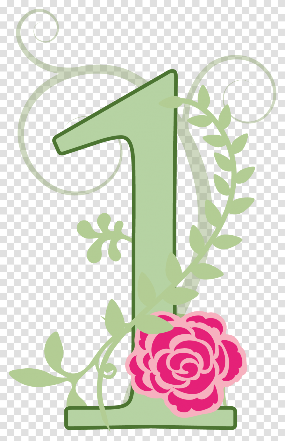 Clipart Flower Number, Rose, Plant Transparent Png